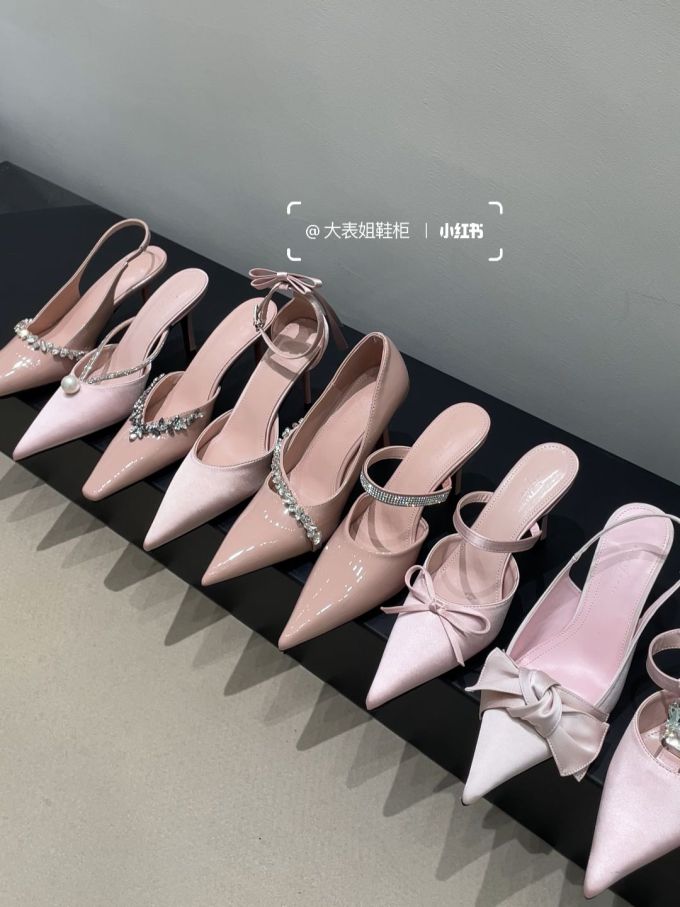 尖头 无帮 浅口鞋 网纱 