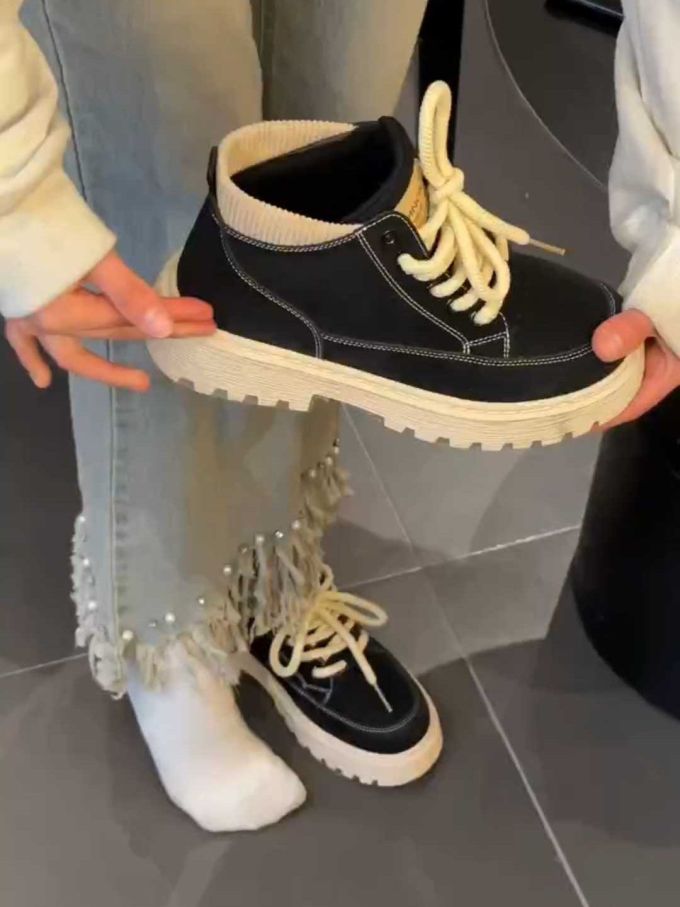 中帮 系带 皮革