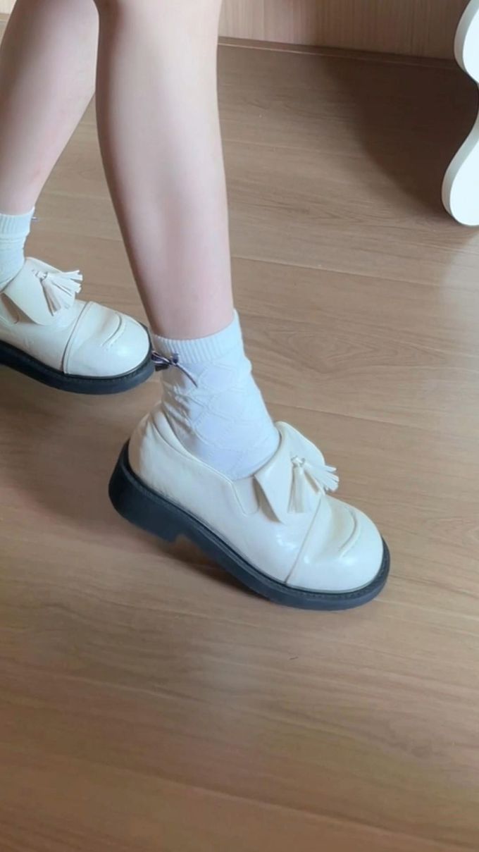 厚底 圆头 低帮 中口鞋 皮革 