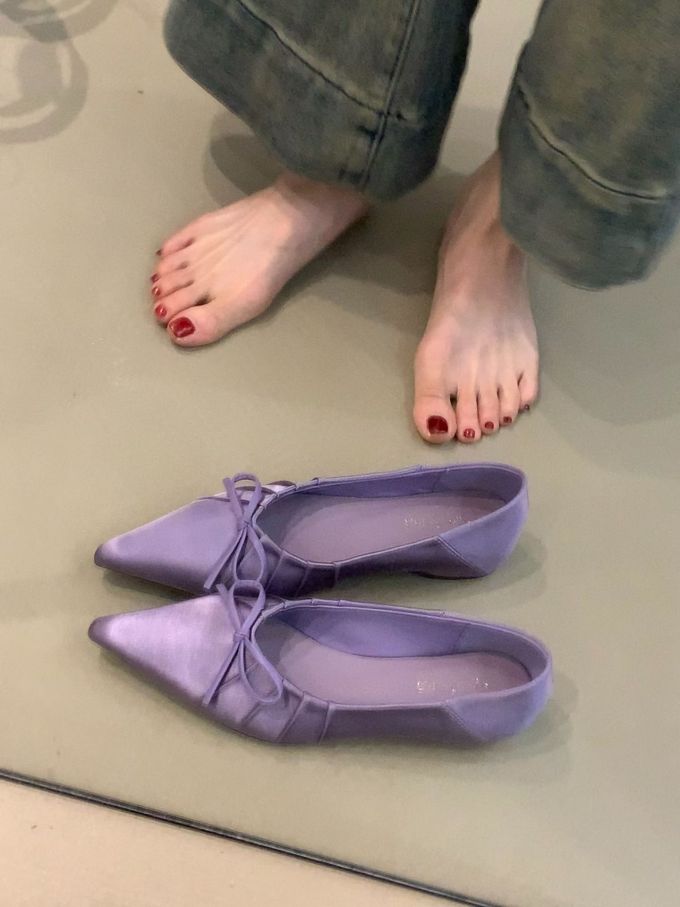 尖头 低帮 浅口鞋 皮革 