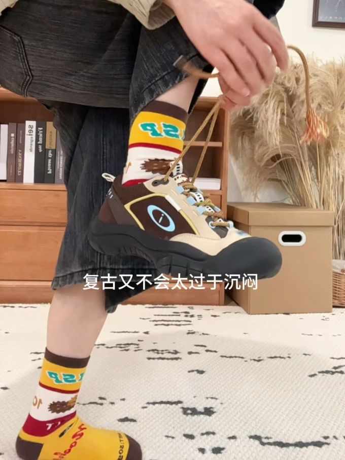 中帮 系带 皮革 