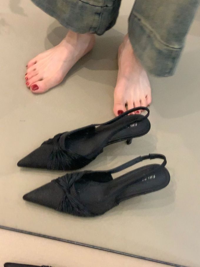 低跟 细跟 无帮 网纱