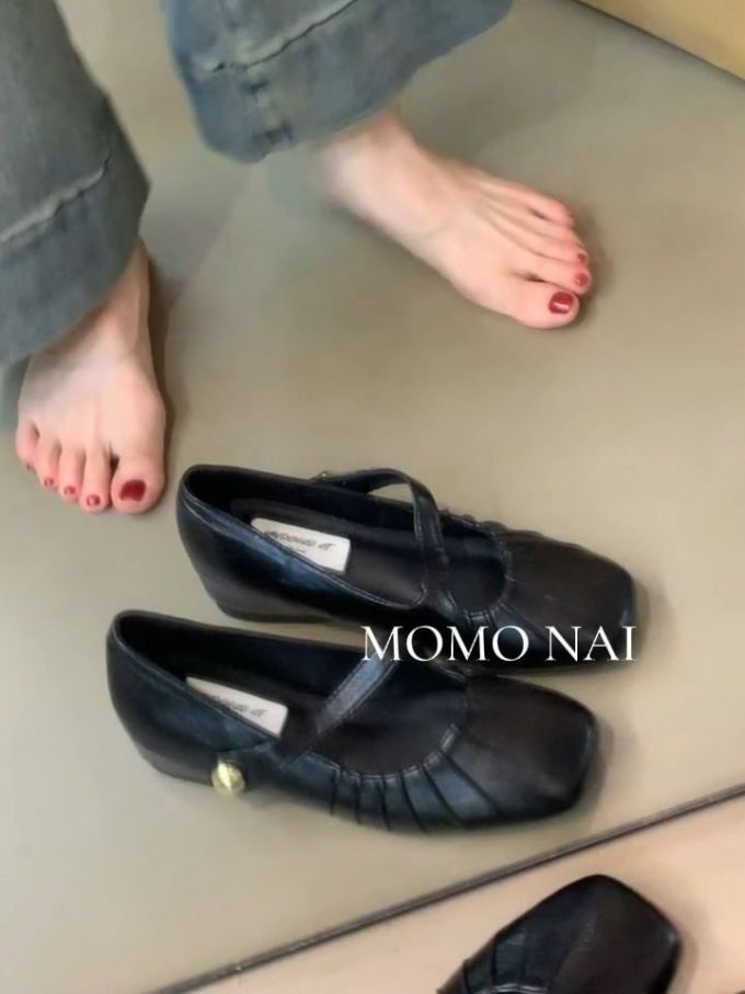 一脚蹬 中口鞋 皮革 