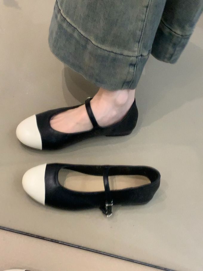 圆头 中口鞋 皮革 
