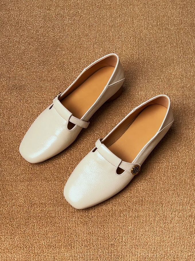 方头 中口鞋 皮革