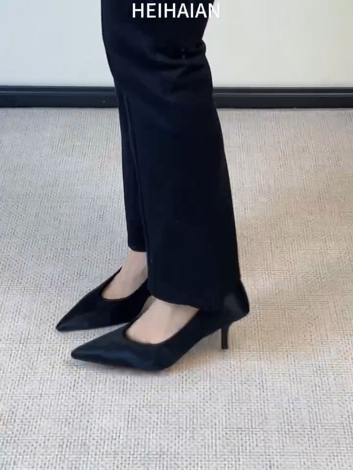 细跟 尖头 低帮 一脚蹬 浅口鞋 皮革  - VALI鞋履AI设计主图