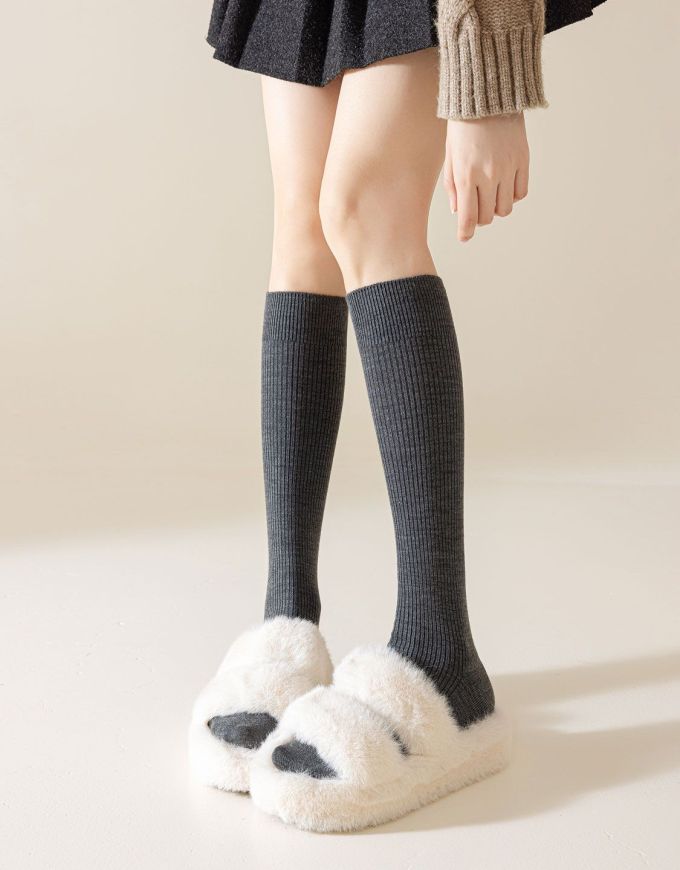 平底 无帮 一脚蹬 绒毛/绒面