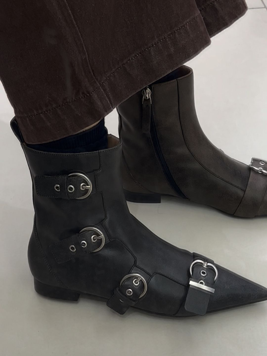 尖头 袢扣 皮革  - VALI鞋履AI设计主图