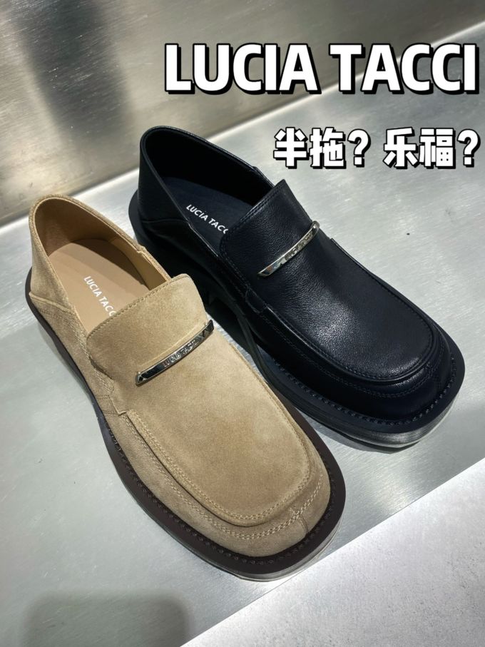圆头 低帮 一脚蹬 深口鞋 皮革