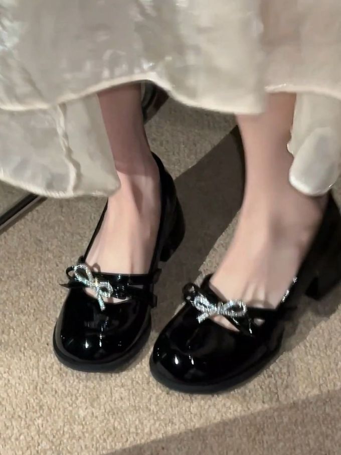 圆头 中口鞋 皮革 