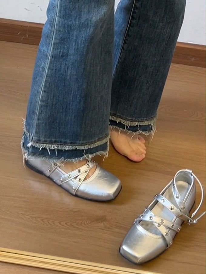 方头 袢扣 中口鞋 皮革 