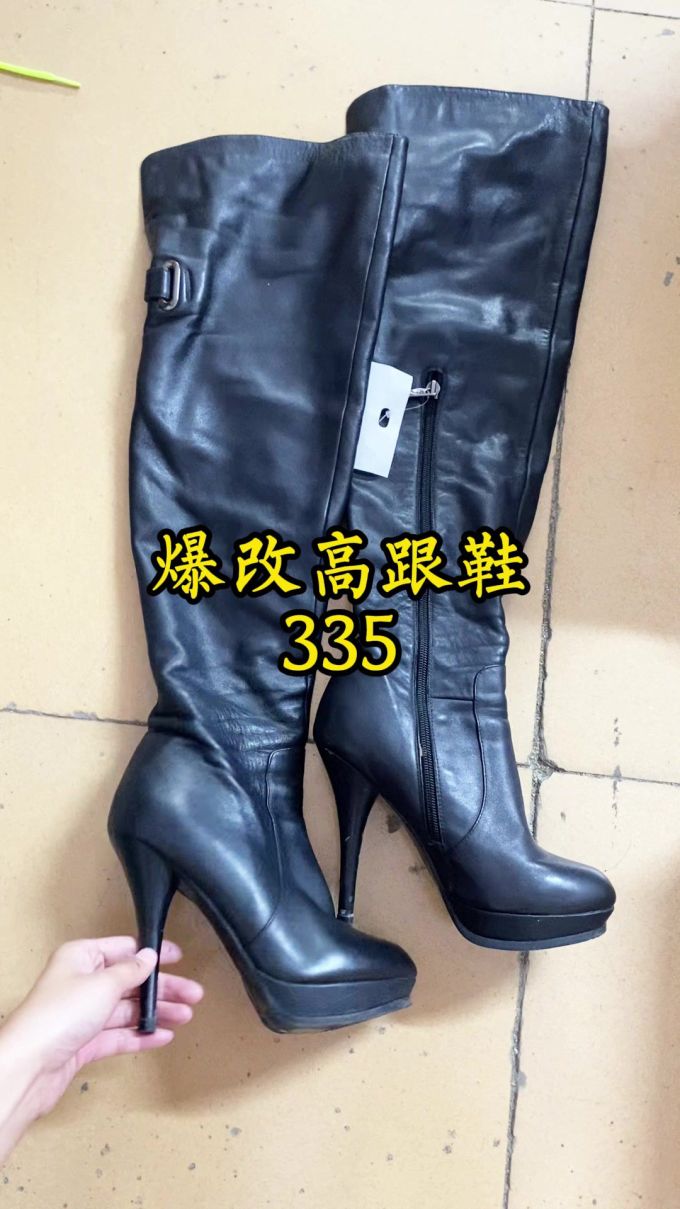 中跟 粗跟 尖头 皮革 