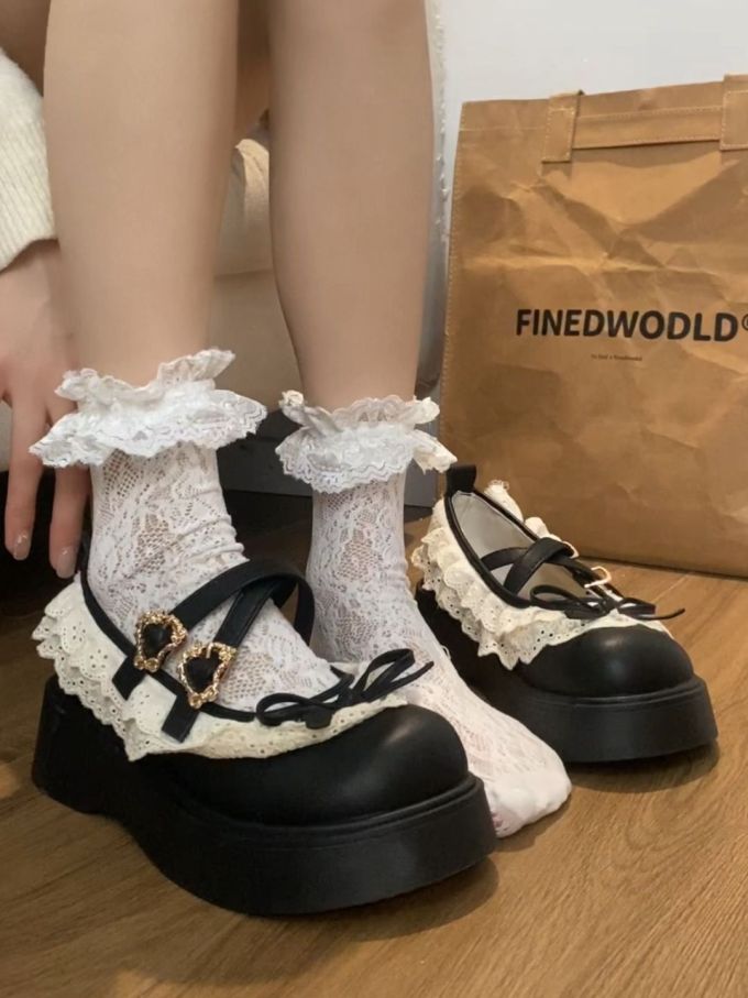 厚底 圆头 中口鞋 皮革