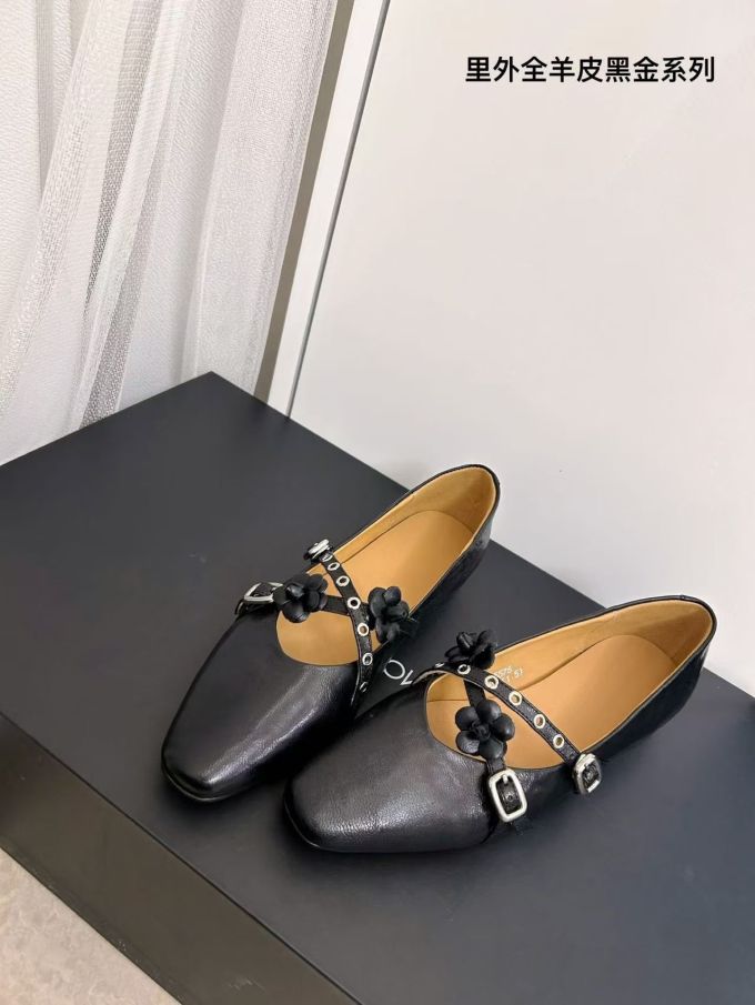 方头 中口鞋 皮革 
