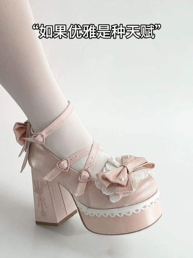 厚底 系带 中口鞋 皮革