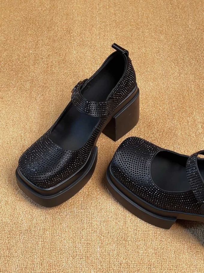 方头 中口鞋 网面 