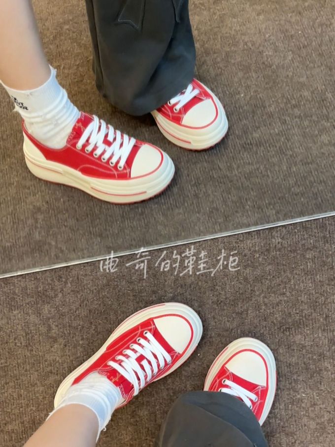 高帮 系带 布面 