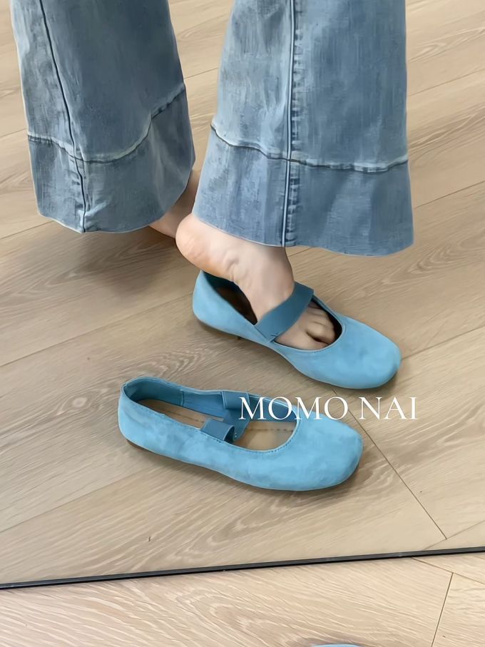 圆头 松紧带 浅口鞋 皮革 