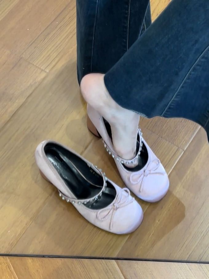 圆头 中口鞋 皮革 