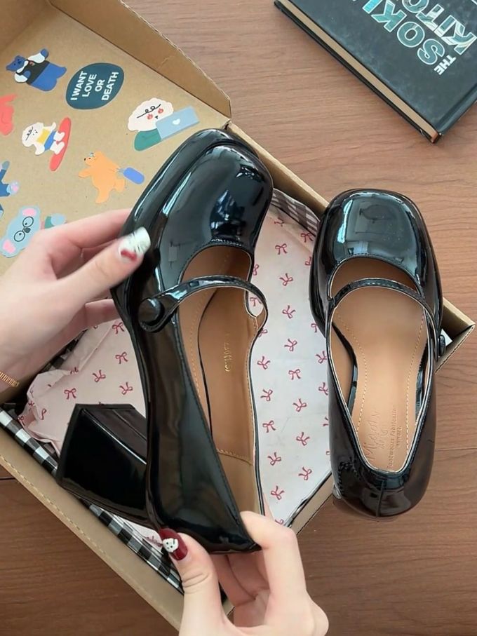 方头 中口鞋 皮革