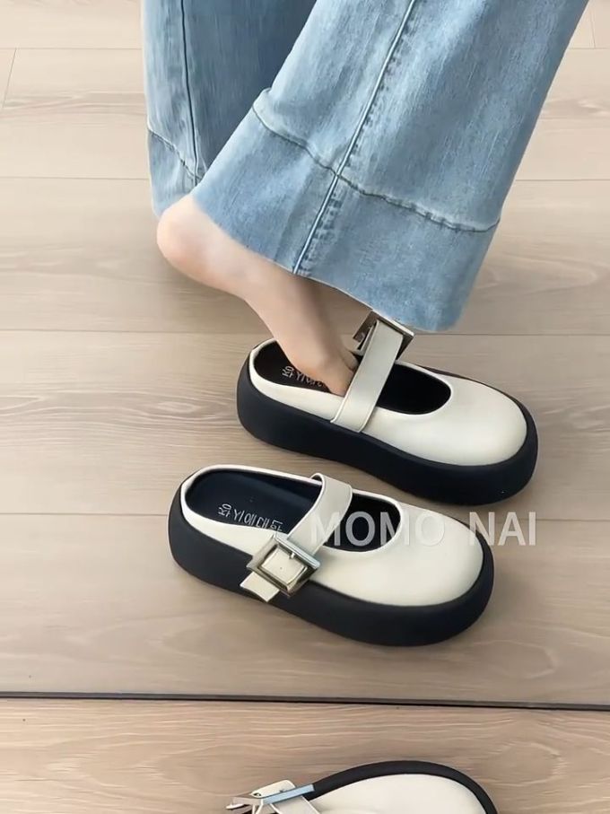 厚底 圆头 中口鞋 皮革