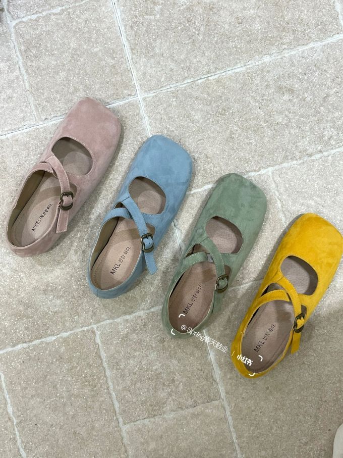 方头 袢扣 中口鞋 皮革 