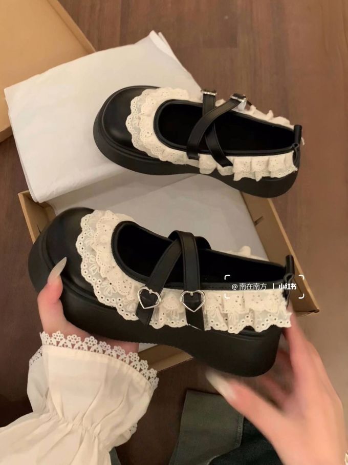 圆头 袢扣 中口鞋 皮革 