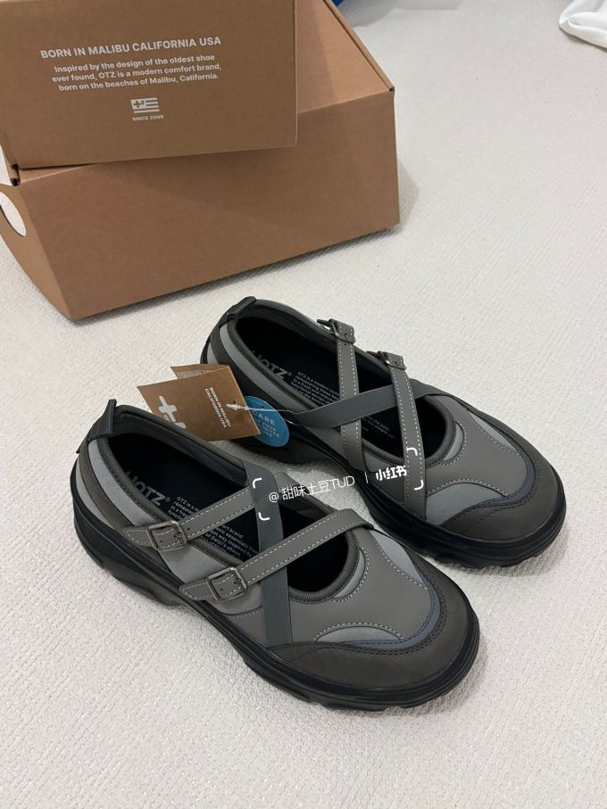 圆头 袢扣 中口鞋 皮革 