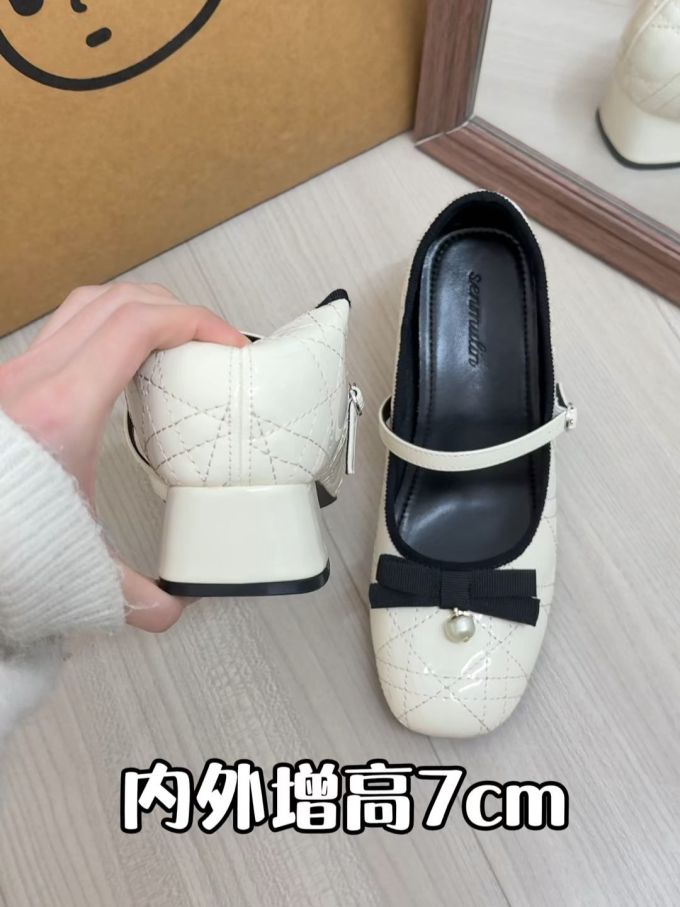 圆头 袢扣 中口鞋 皮革 