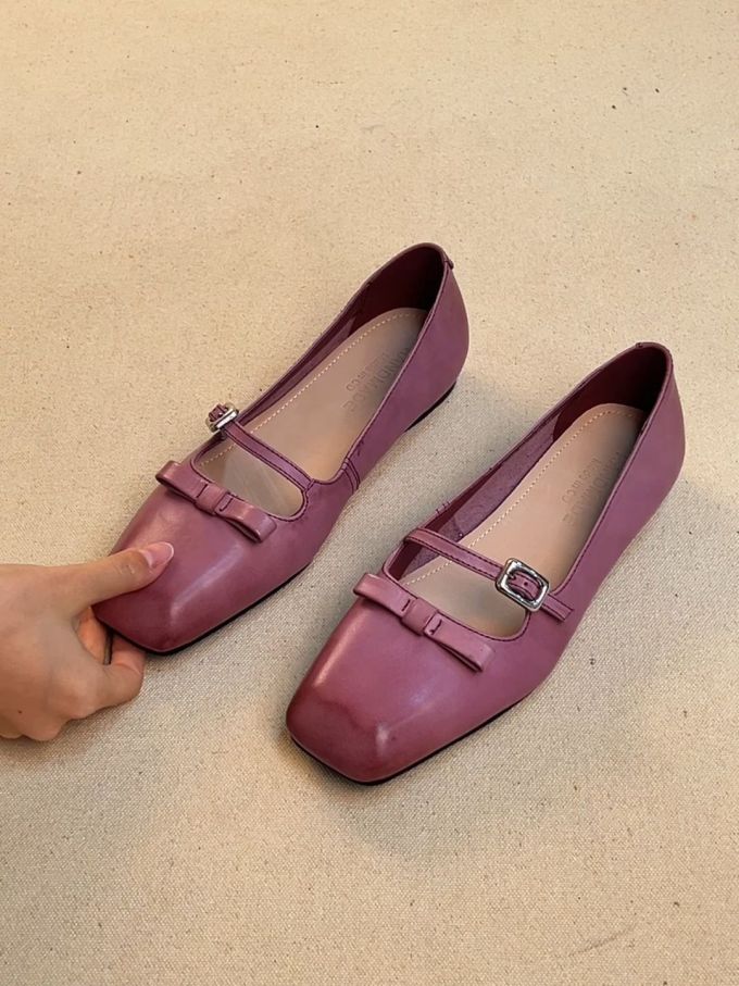方头 袢扣 中口鞋 皮革 