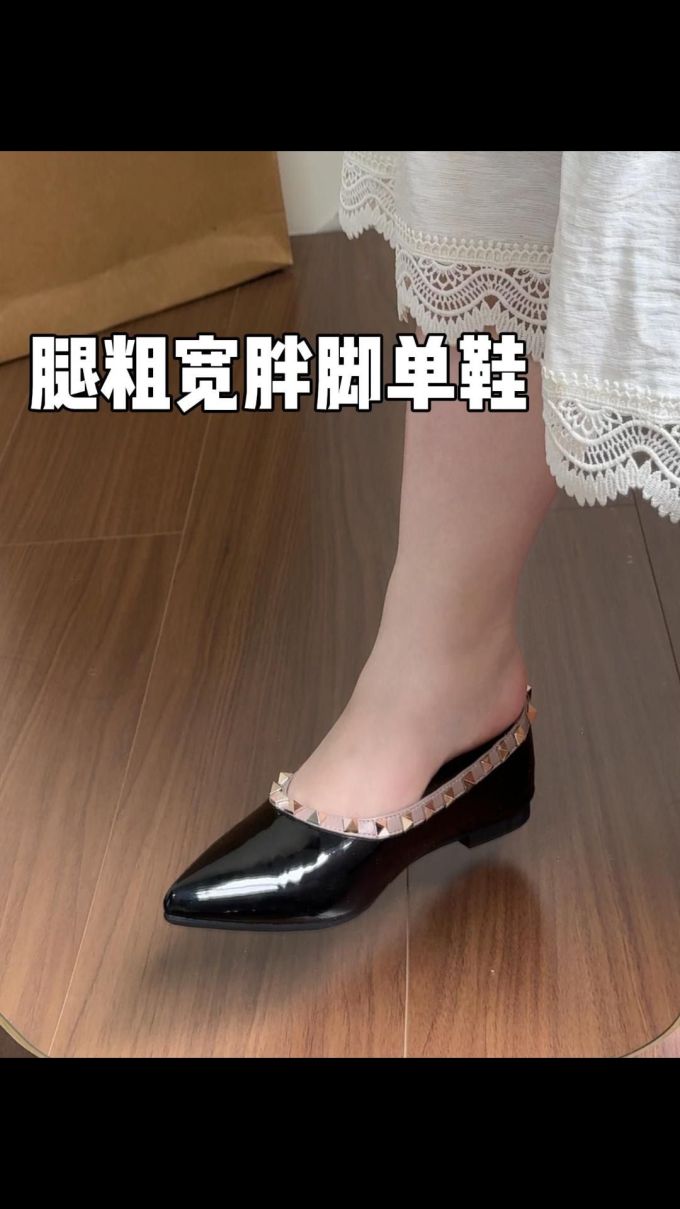低跟 粗跟 尖头 低帮 中口鞋 皮革 