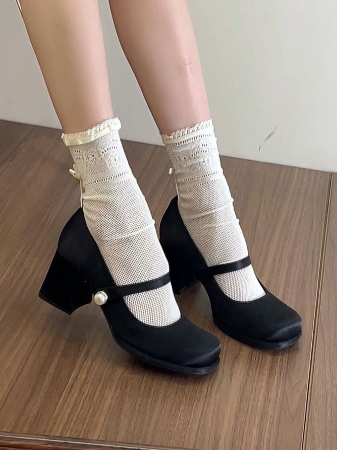 方头 中口鞋 皮革