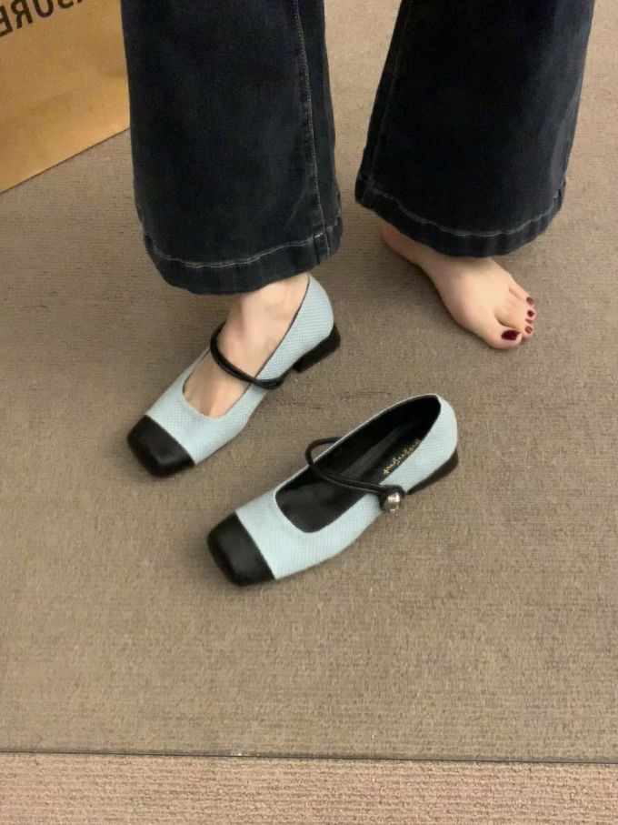 方头 袢扣 中口鞋 皮革