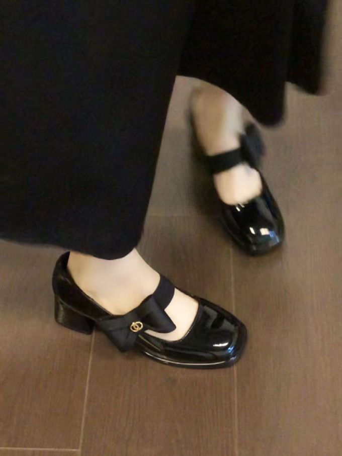方头 中口鞋 皮革