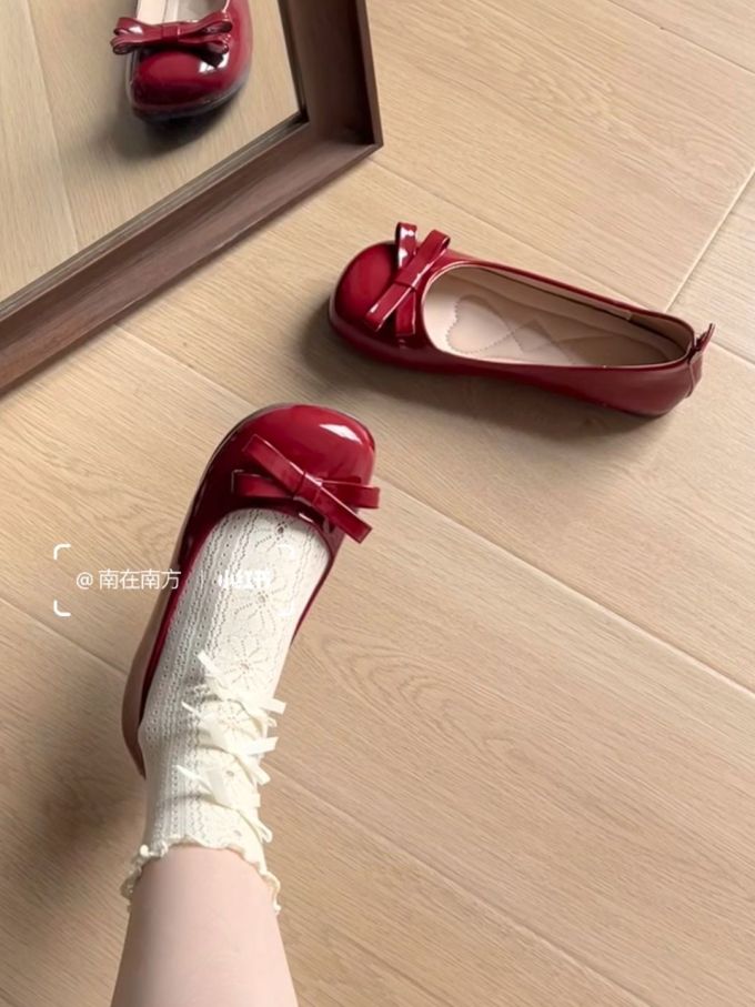 低帮 浅口鞋 皮革 