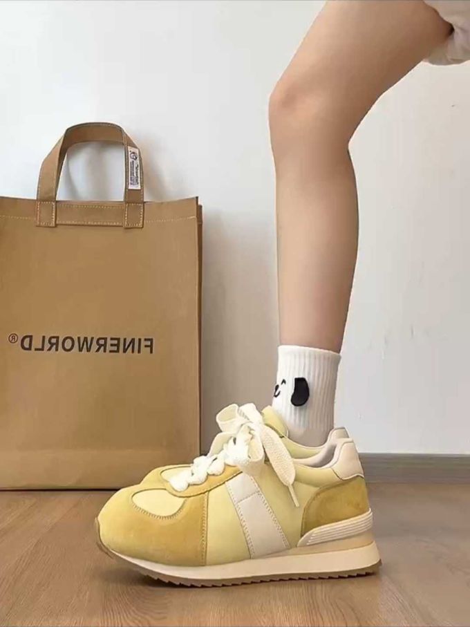 中帮 系带 皮革 