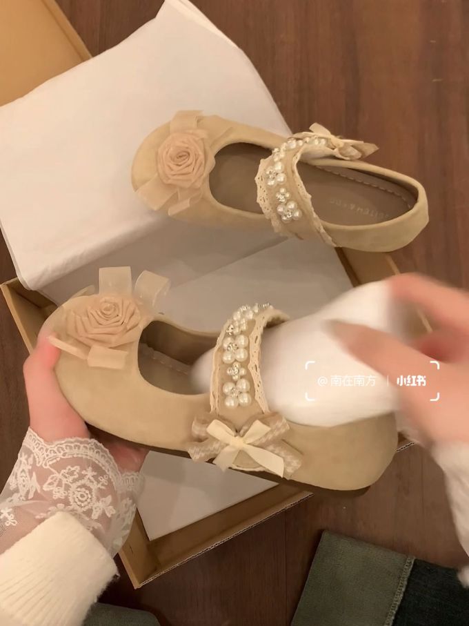 方头 中口鞋 皮革 