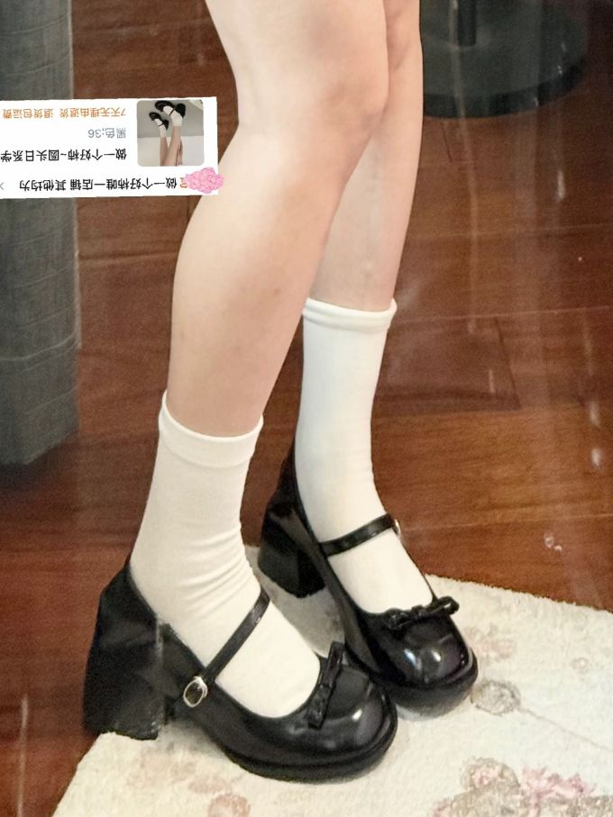 圆头 袢扣 中口鞋 皮革 