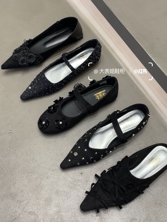 尖头 浅口鞋 皮革