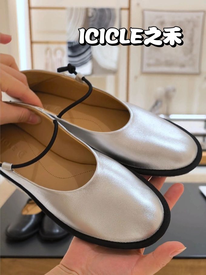 低帮 弹力绳 中口鞋 皮革 
