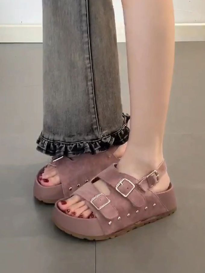 无帮 袢扣 皮革 
