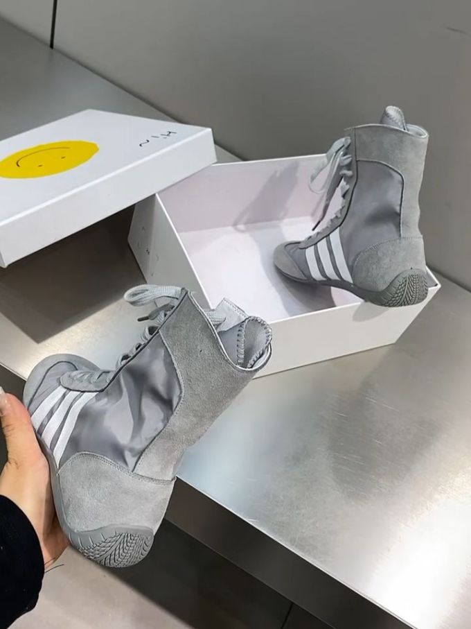 高帮 系带 皮革 