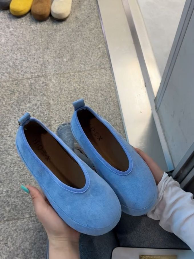 圆头 一脚蹬 中口鞋 皮革 