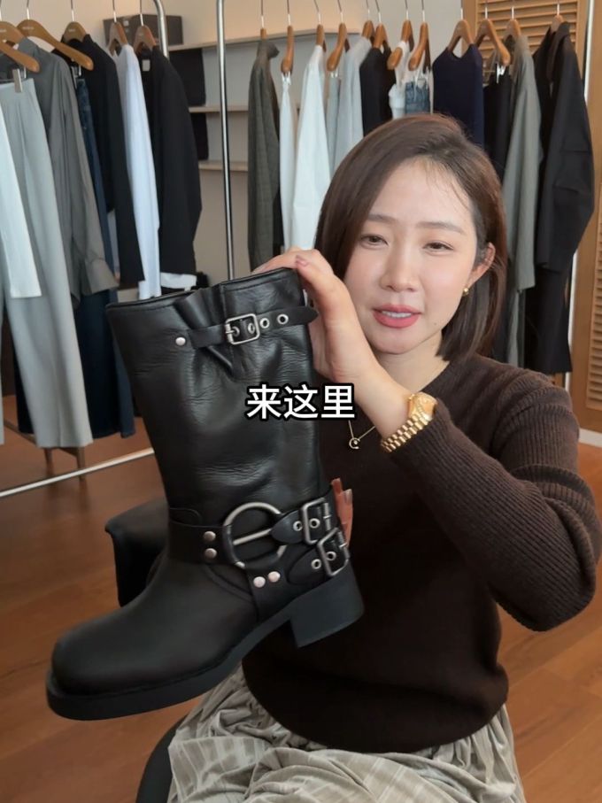 圆头 袢扣 皮革 