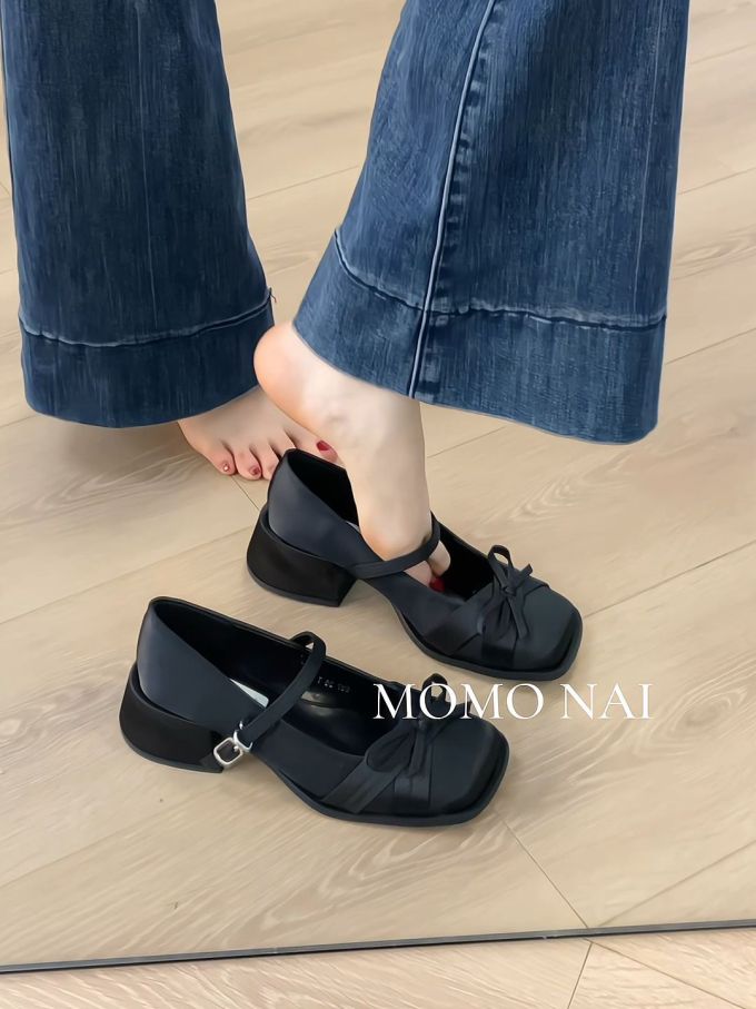 方头 中口鞋 皮革