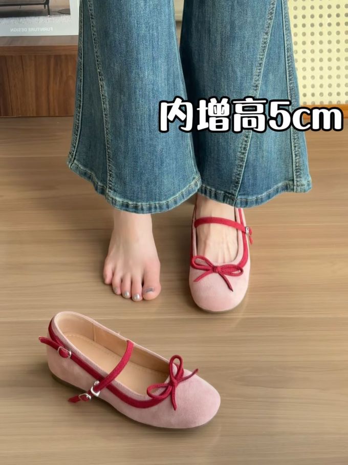 圆头 袢扣 浅口鞋 皮革 