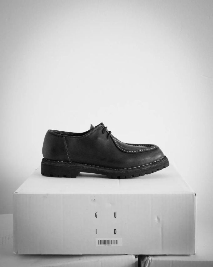 圆头 系带 皮革 