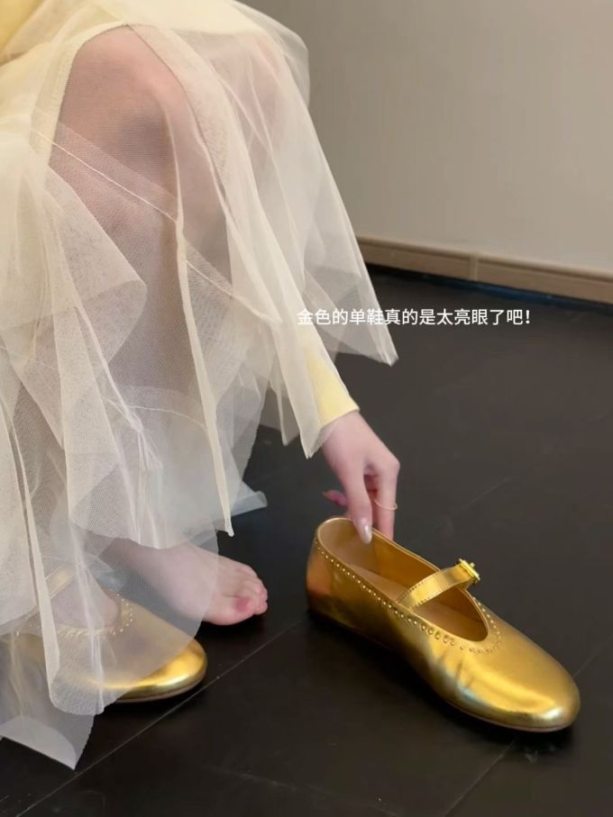 圆头 袢扣 中口鞋 皮革 