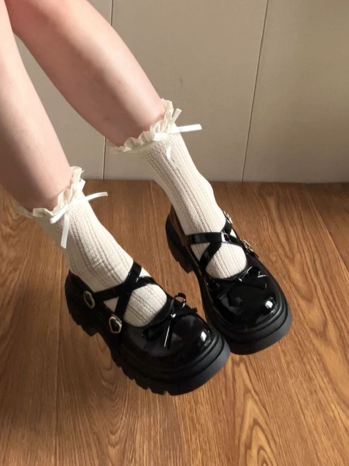 圆头 中口鞋 皮革 