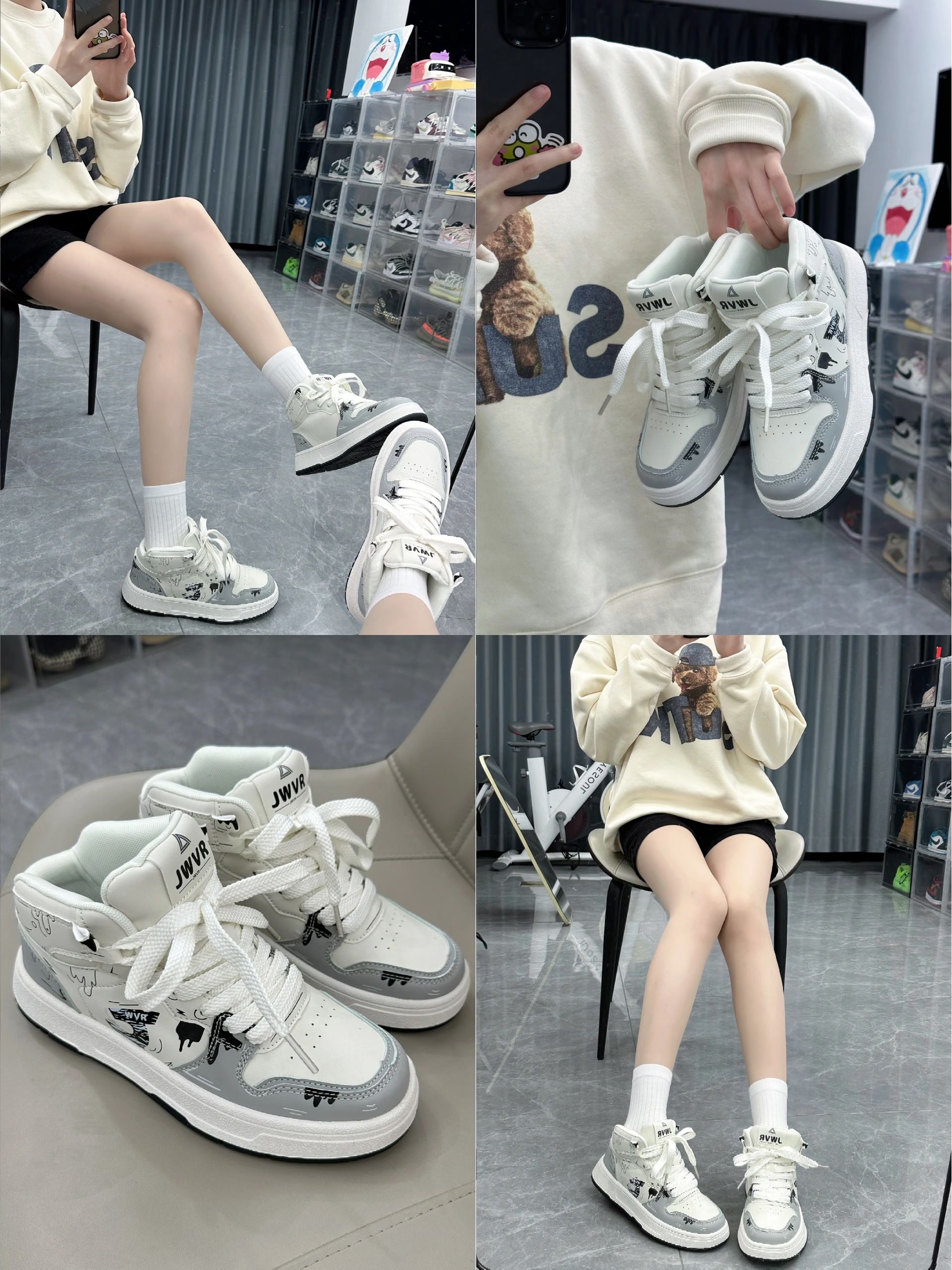 中帮 系带 魔术贴 皮革  - VALI鞋履AI设计主图